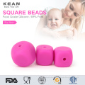 Latest design silicone teething beads for jewelry silicone rubber beads dice silicone bead